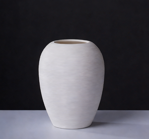 Jarrón de Cerámica Minimalista de Estilo Nórdico Creativo con Textura Cepillada Blanca para Decoración del Hogar y la Oficina - Product Image 6
