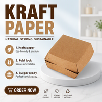 Boîte à hamburger en carton avec doublure intérieure résistante à la graisse pour la livraison de hamburgers, logo personnalisé
