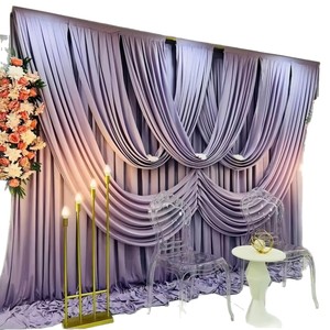 Rideaux en Stock Exclusif - Rideaux de Fond de Scène de Mariage Personnalisables Style Européen, Voilages Lourds OEM - Product Image 5