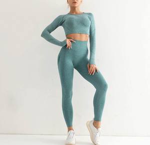 Conjuntos Deportivos de Manga Larga para Mujer, Top Corto y Leggings, Ropa de Gimnasio para Mujer - Product Image 5