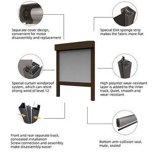 Motorized Waterproof Windproof Fireproof Retractable Roller Blinds PVC Outdoor Vertical Blind for <strong>Patio</strong> <strong>Screens</strong> Electric Plain - Product Image 6