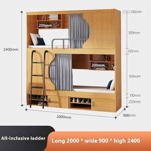 Kaisenli - Litera de Acero Resistente para Hostales Juveniles, Cama Cápsula, Cápsula para Dormir, Cápsula de Lujo para Descansar en el Aeropuerto - Product Image 4