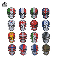 Haute qualité pays broderie crâne punisseur avec drapeau haute qualité broderie punisseur patchs pour uniformes de sac tactique