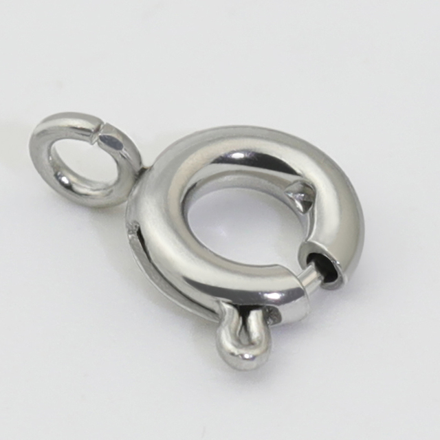 6mm*9.2mm Simple Jewelry Findings Round Necklace Spring Clasps Connectors Stainless Steel Spring Ring Clasps for Jewelry Making