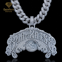 Collar con Colgante de Alfabeto Personalizado en Plata 925 con Moissanita, Diseño de Moda, Bajo MOQ, para Hombres, Cultura Urbana y Eventos Musicales