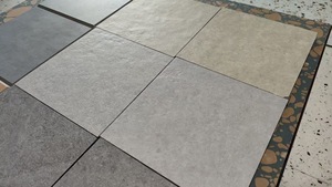 Piastrelle per Interni Rustiche Contemporanee 600x600mm Grigie Spessore 10mm Alta Qualità Opache in Gres Porcellanato Effetto Terrazzo Antiscivolo per Supermercati - Product Image 4