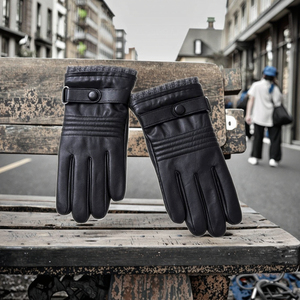 <span class=keywords><strong>Gants</strong></span> d'hiver en cuir pour hommes et femmes, pour le cyclisme, le ski et les activités de plein air, avec doublure polaire épaisse, compatibles écran tactile et respirants - Product Image 5