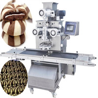 Ligne de production automatique de biscuits au chocolat bicolore de Turquie, machine à encrustation et à arrangement de plateaux pour biscuits fourrés