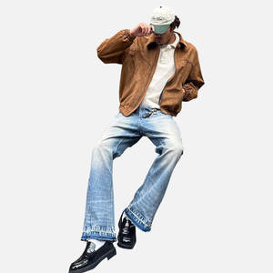 <span class=keywords><strong>Jeans</strong></span> Vintage Personalizzati a <span class=keywords><strong>Gamba</strong></span> <span class=keywords><strong>Dritta</strong></span> con Effetto Sbiadito e Distressed, Modello Bootcut per <span class=keywords><strong>Uomo</strong></span> - Product Image 2