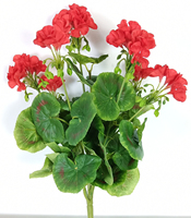 Bunga Begonia Artifisial Poliester Bentuk Daun Merah Pelindung UV, Cocok untuk Hari Ibu, Hari Ayah & Kembali ke Sekolah