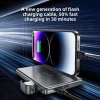 Batterie externe magnétique, 10000mAh, ultra-fine en alliage d'aluminium, charge rapide filaire PD 20W, chargeur portable 2 en 1 pour iOS Android