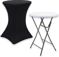 Mesa de Cóctel Redonda Plegable Portátil de Plástico de 32 Pulgadas al por Mayor, Muebles Modernos para Eventos al Aire Libre para Bodas, Bares y Fiestas