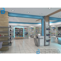 Diskon mebel 3D Max desain furnitur toko medis dan apotek kayu kustom