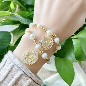 Católica joyería <span class=keywords><strong>de</strong></span> circón cúbico <span class=keywords><strong>de</strong></span> Mary <span class=keywords><strong>de</strong></span> la <span class=keywords><strong>Virgen</strong></span> <span class=keywords><strong>de</strong></span> <span class=keywords><strong>Guadalupe</strong></span>, perlas <span class=keywords><strong>de</strong></span> agua dulce, pulseras elásticas - Product Image 3