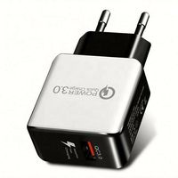Échantillon gratuit, prise EU, charge rapide 18W, charge rapide 3.0, adaptateur de chargeur mural USB simple pour téléphone portable Android, voyage