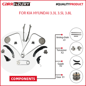 Carrhzury 243123C100 Kit de cadena de distribución para Hyundai <span class=keywords><strong>KIA</strong></span> Borrego Sedona <span class=keywords><strong>Carnival</strong></span> Sorento Amanti 3.3L 3.5L 3.8L Kit de cadena de distribución - Product Image 2