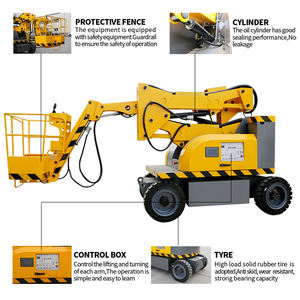 14 м самоходный подъемник, телескопическая воздушная Рабочая платформа, шарнирный буксируемый Электрический гусеничный подъемник, нагрузка 200 кг - Product Image 3