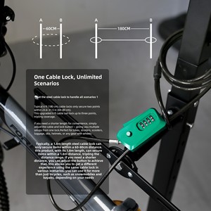 <span class=keywords><strong>Candado</strong></span> de Combinación Retráctil y Ajustable con Cable de Acero, <span class=keywords><strong>Candado</strong></span> Portátil para Bicicletas, <span class=keywords><strong>Candado</strong></span> Antirrobo sin Llave para Bicicletas Eléctricas Universales - Product Image 6