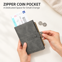 Portefeuille de voyage en cuir PU avec logo personnalisé, porte-passeport, fenêtre d'identification, pochette à fermeture éclair pour pièces de monnaie, emplacements pour cartes SIM, organiseur pour hommes et femmes