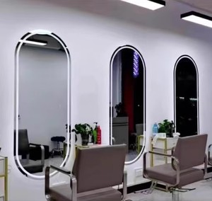 Online Celebrity Hair Salon <b>Wall</b>-mounted Hotel Bathroom Dedicated LED Hair <b>Mirror</b> and Vanity Stand - Product Image 6