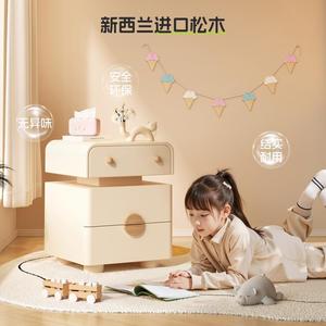 2025 nuovo modello interamente in legno massello comodino elegante Color crema stile sofisticato semplice Design moderno <span class=keywords><strong>per</strong></span> cameretta dei bambini - Product Image 6