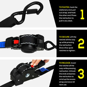 Hızlı çekme 1 "cırcır bağlama kayışları-otomatik geri sarma araç organizatör ve araç taşıma çözümü - Product Image 5