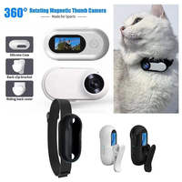 Hd 1080P Hond Kat Camera Halsband Met Video Opnemen Draadloze Mini Sport Fiets Duim Kleine Actie Camera Body Camera Geen Wifi