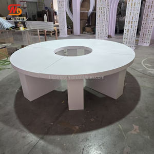 Table ronde en PVC blanc pour événements de mariage et fêtes d'anniversaire, prix usine, décoration élégante - Product Image 1