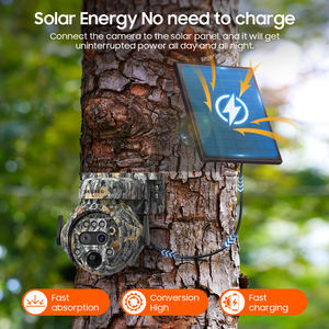 كاميرا تعقب صيد مموهة صغيرة لعام 2024 بتكبير 12x ودقة 3K، مقاومة للماء IP65، كاميرا 4G تعمل بالطاقة الشمسية بعدسة مزدوجة وكشف للحركة، كاميرا مراقبة PTZ - Product Image 4
