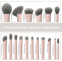 EMF Professionnel Rose Trousse de Pinceaux Maquillage 16 Pièces Doux Charbon Vegan Poils Fond de Teint Logo Personnalisé Pinceaux de Maquillage Haute Qualité