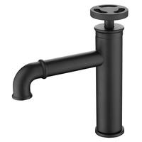 Mitigeur de lavabo à poignée unique en laiton massif Robinet de lavabo Design moderne Robinet d'eau chaude et froide Céramique Couleur noire pour salle de bain