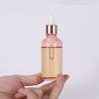 Flacon compte-gouttes d'huile de sérum cosmétique 1OZ 30ml 50ml 100ml Flacon compte-gouttes d'huile essentielle en verre transparent rose