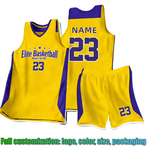 Ensemble d'uniformes de basketball personnalisés pour adultes - Vente en gros, logo imprimé, nom par sublimation, vêtements de sport pour jeunes, grandes tailles, polyester - Product Image 3