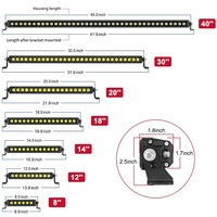 Barre lumineuse LED fine 18 pouces à faisceau hyper spot 12V pour camionnette, SUV, inserts de calandre avant