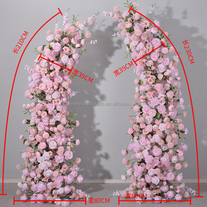 2.1m + 2.3m sừng màu hồng Bộ Hoa sân khấu đám cưới bối cảnh vòm trang trí Nhân Tạo Hoa sắp xếp - Product Image 3