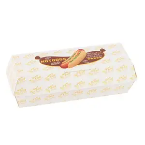 Boîte de plateau de hot-dog en papier de qualité alimentaire écologique jetable de vente chaude