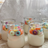 Pot de bouteille de Pudding bougies de céréales étiquette privée Dessert aromathérapie cire de soja parfum bougie cadeaux