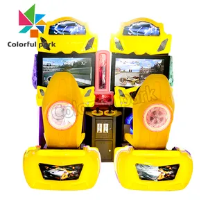 Machine de jeu d'arcade de voiture de rallye à deux joueurs à pièces en matière plastique pour centres de jeux ou grues d'amusement