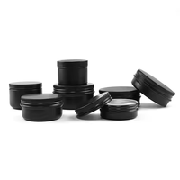 Boîte en aluminium ronde noire givrée 10g-250g, conteneur en métal doré pour savon et beurre corporel avec bouchon à vis sécurisé