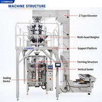 VFFS-stikstofverpakkingsmachine voor groenten, pinda's, Chin Chin, dadelpalmen, aardappelchips, chips, gummy snoep, harde snoepjes en zakjes.