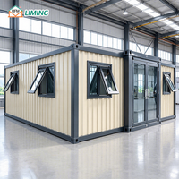 Maison conteneur préfabriquée extensible à double aile avec cuisine et salle de bain complètes pour complexe hôtelier, gîte, hôtel, villa