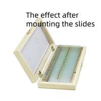 Biological Microscope Slide Box Wooden Slice with 50 Slides Specimen Container for Medical Science