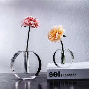 Florero de Cristal Geométrico Creativo Moderno, Florero Decorativo Transparente para Mesa de Salón - Product Image 2