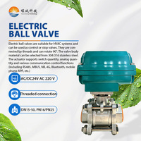 Vanne à boisseau sphérique électrique filetée ON/OFF en acier inoxydable 3 pièces AC 220V DN25 DN32 DN40 PN16/25 pour système d'eau réfrigérée CVC