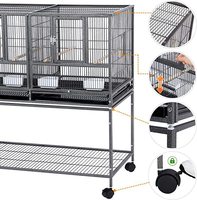Cage d'élevage d'oiseaux en métal à compartiments multiples personnalisée, cage de vol pour perroquets empilable avec base roulante