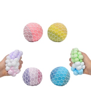 Color Changing Stress Grape Balls Colored Mesh Flour Rainbow <b>Squishy</b> Ball Squeeze Decompression Anti Stress Fidget Toy - Product Image 5