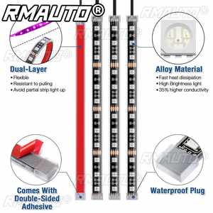 12pcs/set Motorcycle RGB <b>LED</b> <b>Strip</b> Kit <b>Waterproof</b> RF Remote+Voice Control 5050SMD Glow Underglow Ground Effect Atmosphere <b>Light</b> - Product Image 4