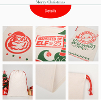 Grand sac de Noël à cordon pour les sacs du Père Noël, sac en toile écologique, sublimation personnalisée, sac de rangement pour cadeaux de Noël pour enfants