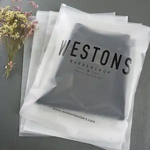 Custom Matte Print Pe Zipper Lock Poly Zipper Lock Frosted Plastic Packaging Bag For Clothes