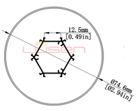LS-193 12.5mm Tube rond LED profilé en aluminium 60*60mm pour Double bande lumineuse avec dissipateur de chaleur Application et Service de coupe